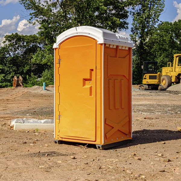 how often are the portable restrooms cleaned and serviced during a rental period in Virginia